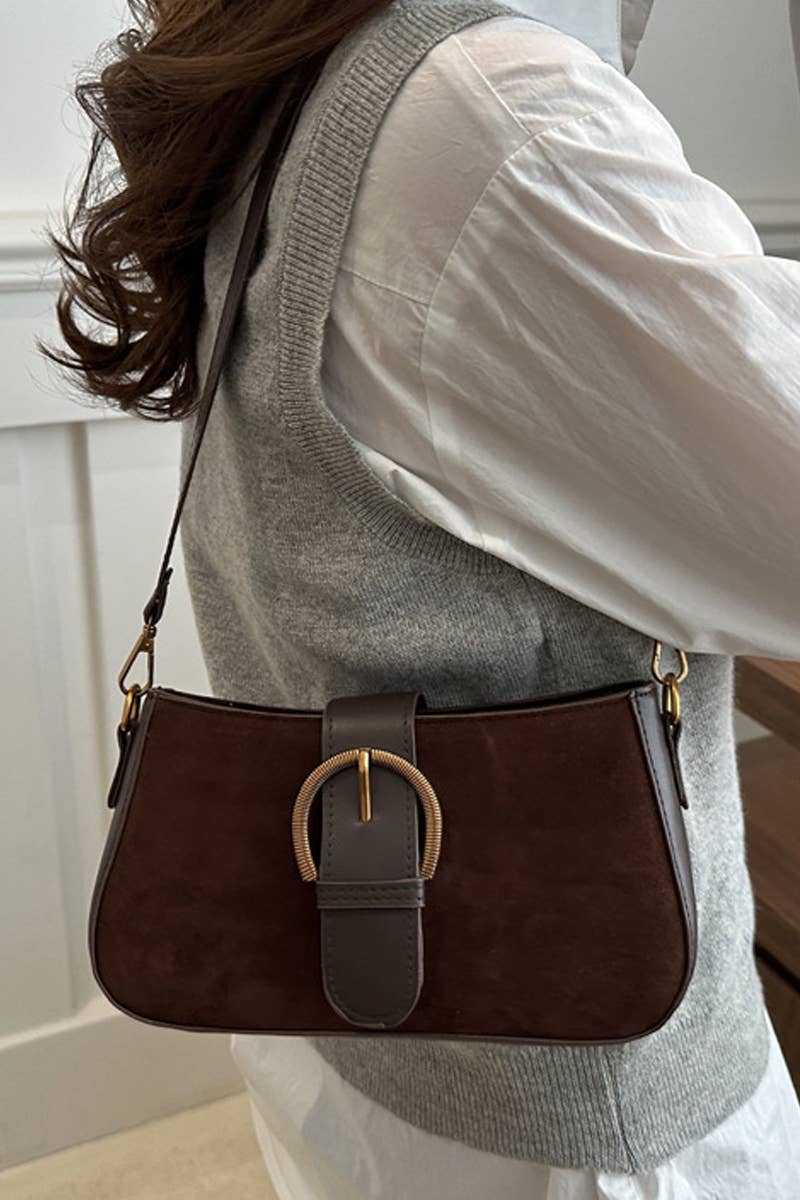 1216 Elegante Wildleder-Retro-Schnallen-Tasche SI-29210 Zenana Consgt.