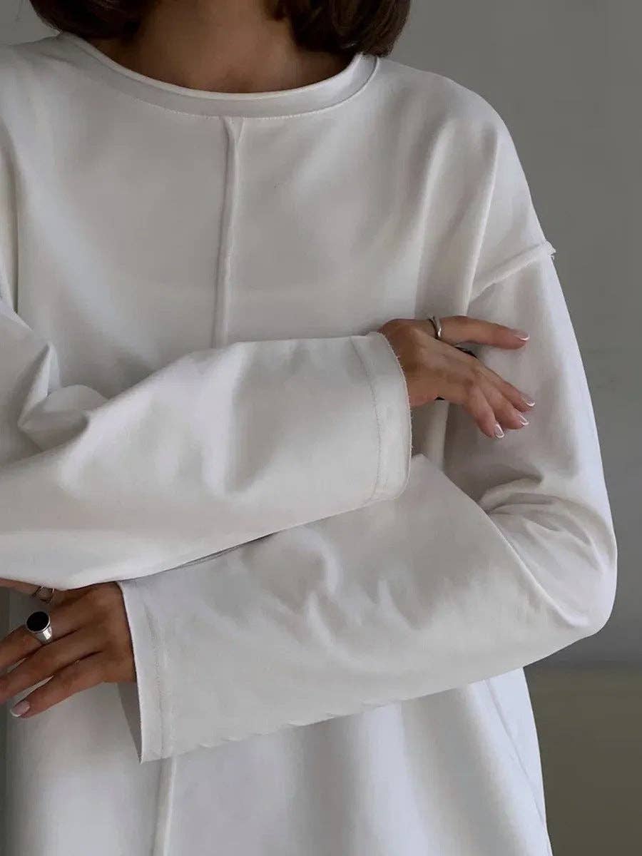 Lässiges locker sitzendes Baumwoll-Langarmshirt im Used-Look.