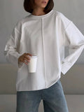 Lässiges locker sitzendes Baumwoll-Langarmshirt im Used-Look.