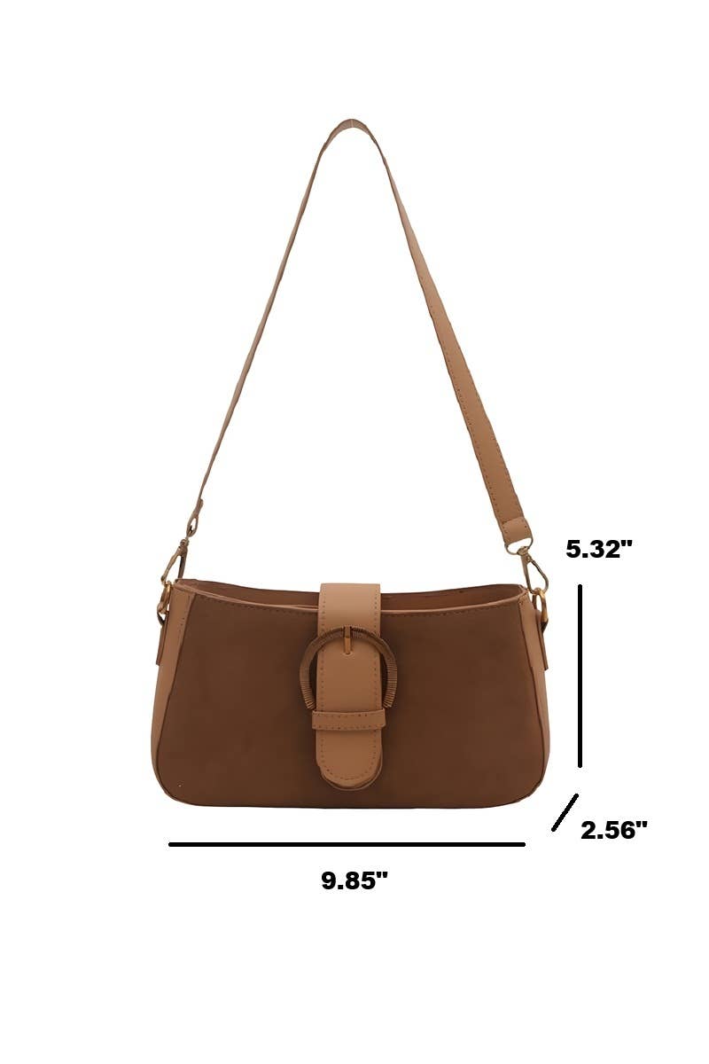 1216 Elegante Wildleder-Retro-Schnallen-Tasche SI-29210 Zenana Consgt.