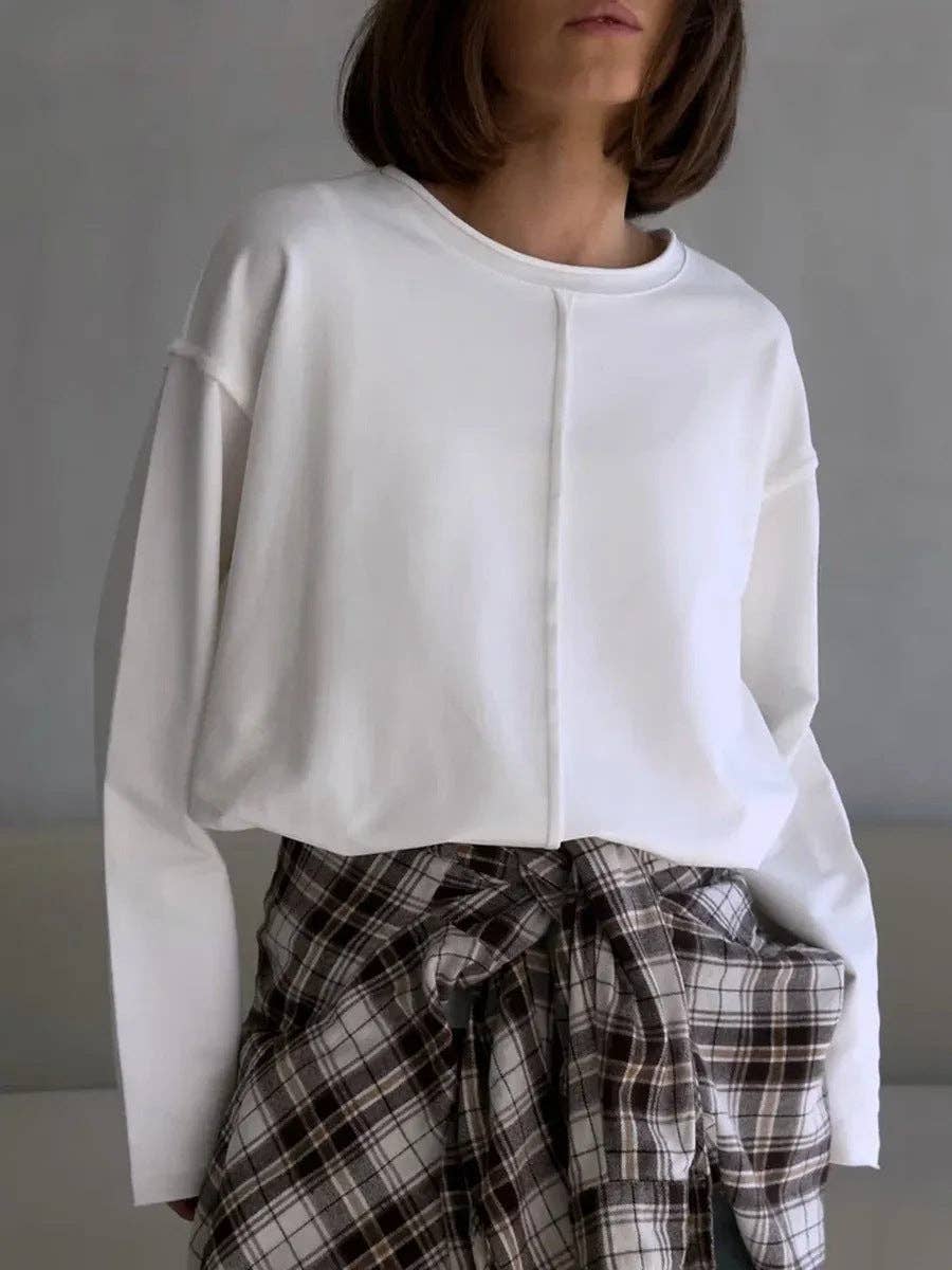 Lässiges locker sitzendes Baumwoll-Langarmshirt im Used-Look.
