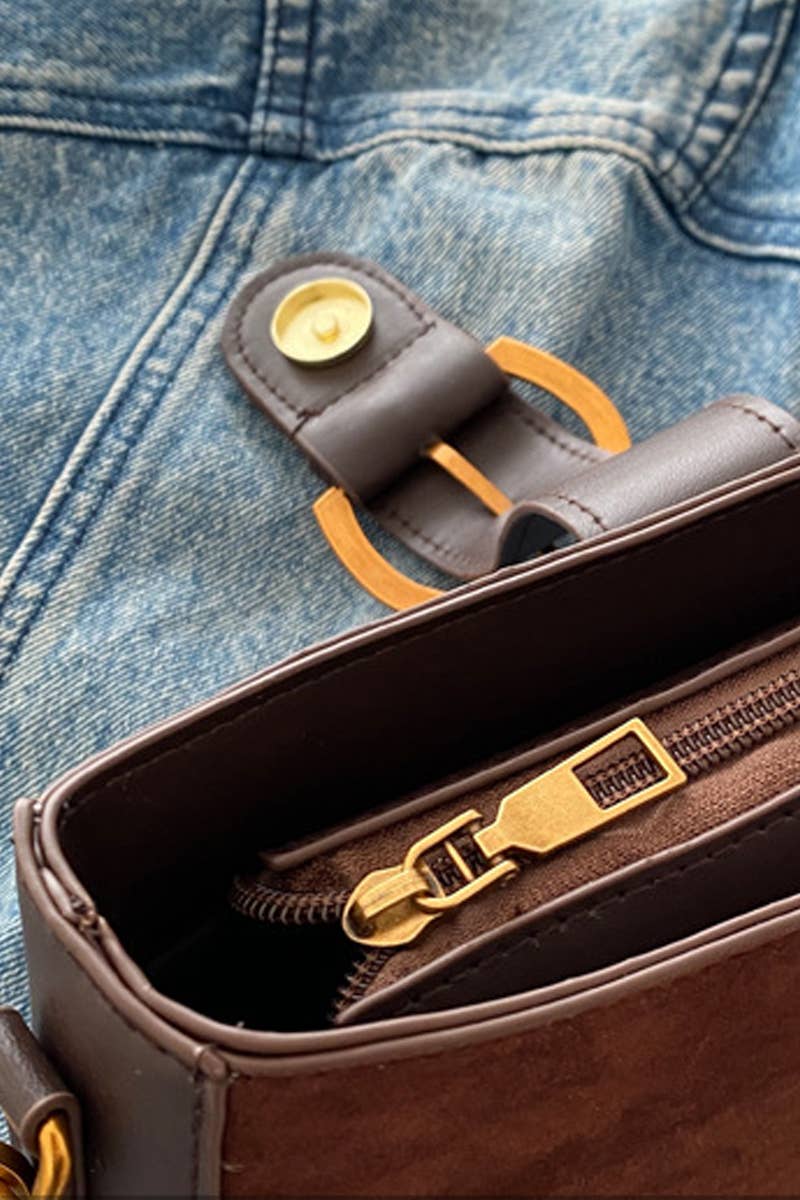 1216 Elegante Wildleder-Retro-Schnallen-Tasche SI-29210 Zenana Consgt.