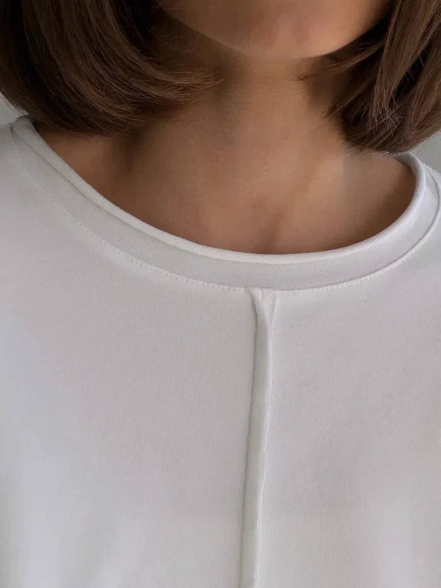 Lässiges locker sitzendes Baumwoll-Langarmshirt im Used-Look.